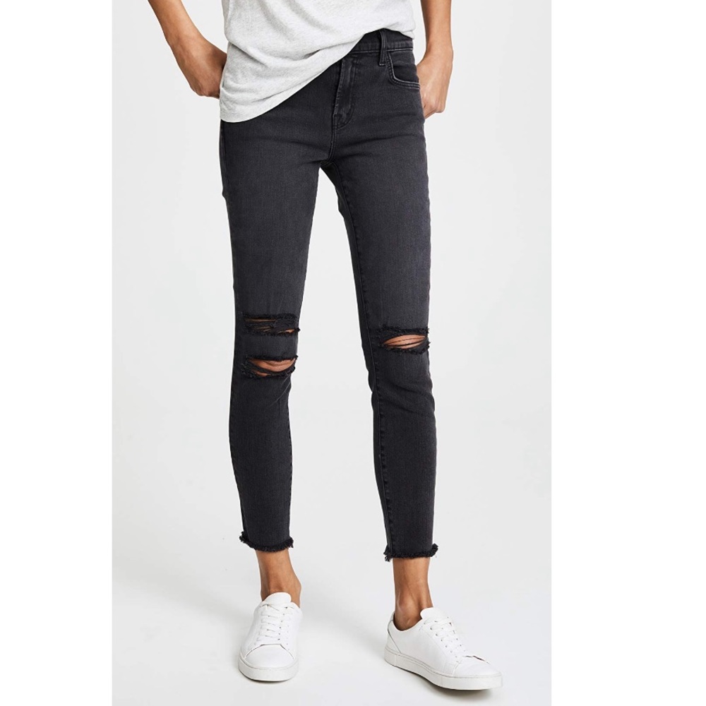 Jbrand size29 dark indigo cropped mid rise skinny